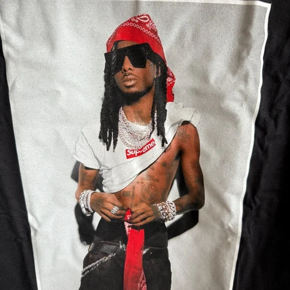 New! Supreme Playboi Carti Tee, Black, size M -- Laundry Bag included - Picture 4 of 9